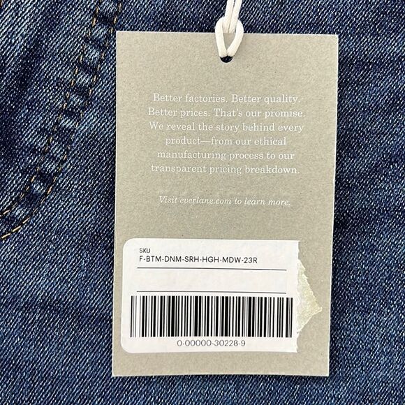 NWT Everlane The Authentic Stretch High-Rise Skinny Dark Wash Blue Size 23 - Picture 5 of 10